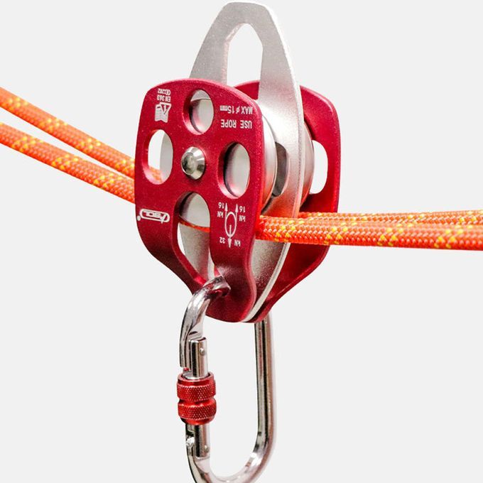 2x Gold Large 32KN Tree Arborist Climbing Caving   Double Mobile Gold