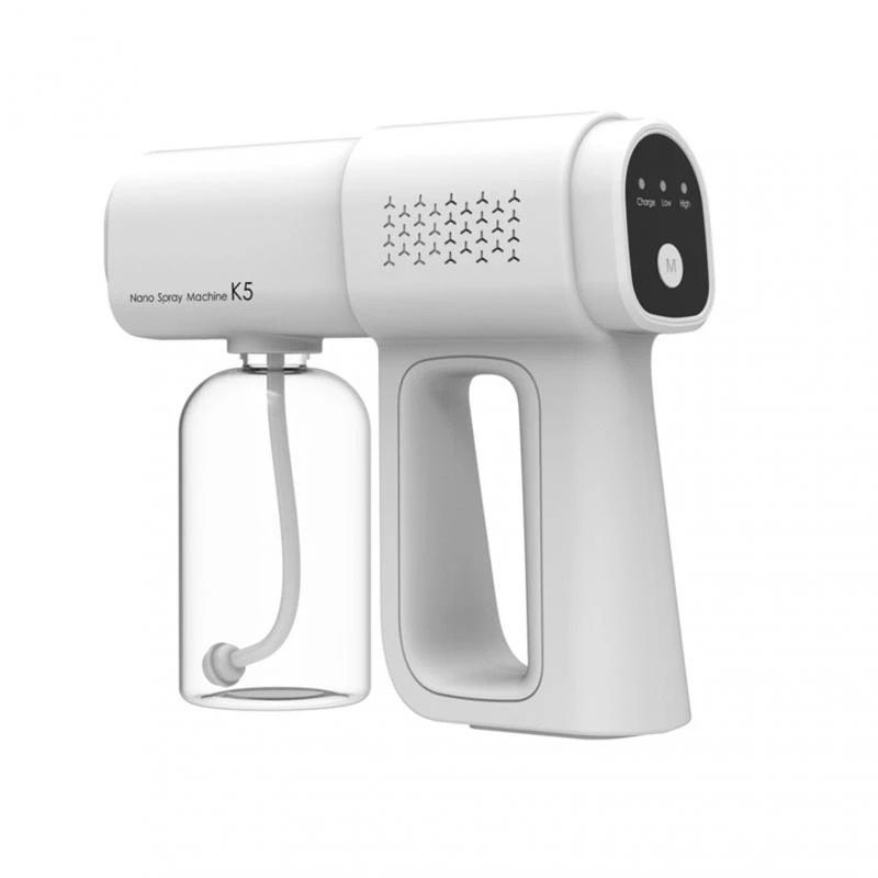 380ML Electric Nano Blue Light Steam Spray Wireless Foing Disinfection Sprayer Gun Type-C Atomization Sanitizer Machine K5 White