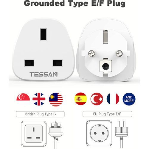 2 PCS NG To EU Plug Europe Travel Adaptor Charger 2 USB Port
