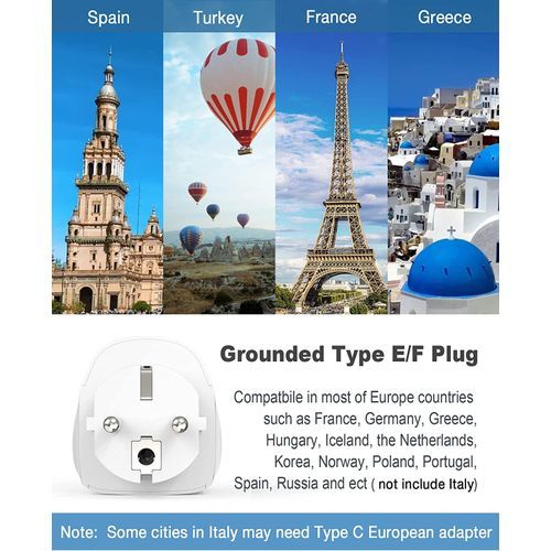 2 PCS NG To EU Plug Europe Travel Adaptor Charger 2 USB Port