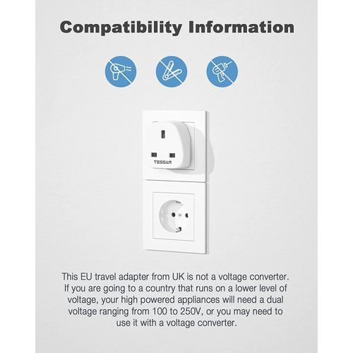 2 PCS NG To EU Plug Europe Travel Adaptor Charger 2 USB Port
