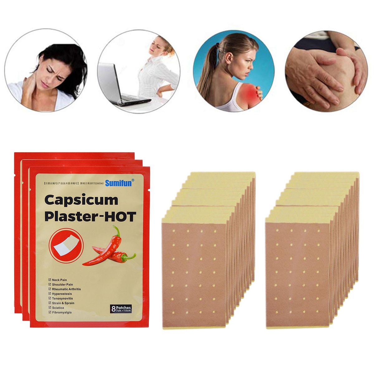 24  Pepper Hot Capsicum Plaster Pain Relief Chinese Herbal
