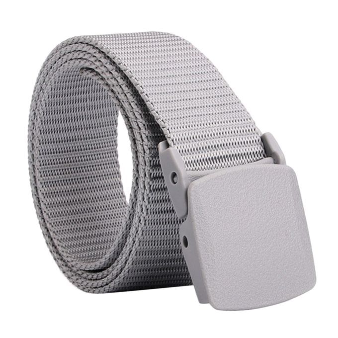 Outdoor Breathable Men Nylon Waist Belts Slide Buckle Gray