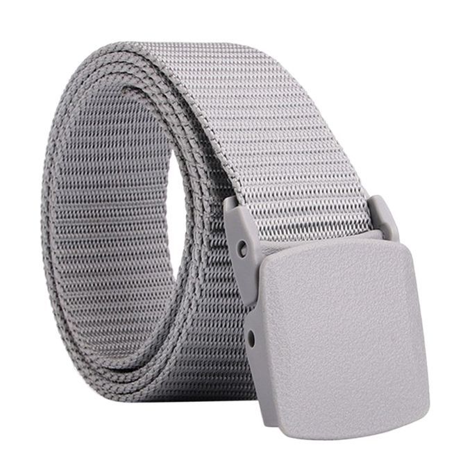 Outdoor Breathable Men Nylon Waist Belts Slide Buckle Gray