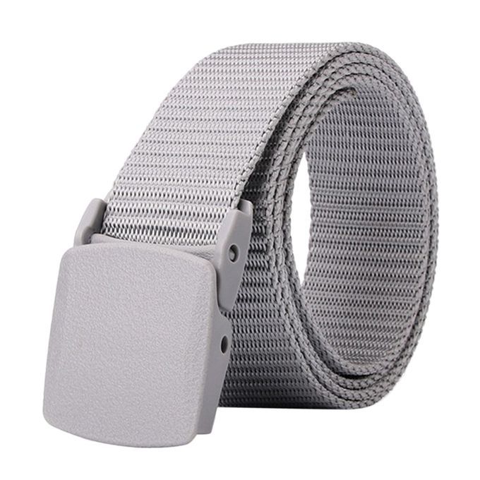 Outdoor Breathable Men Nylon Waist Belts Slide Buckle Gray