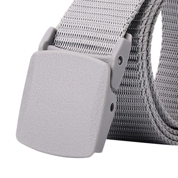 Outdoor Breathable Men Nylon Waist Belts Slide Buckle Gray