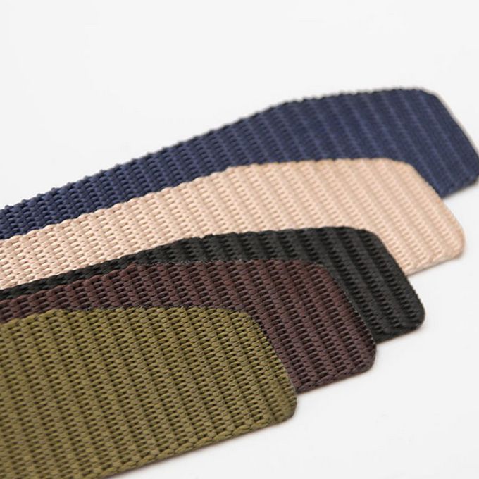 Outdoor Breathable Men Nylon Waist Belts Slide Buckle Gray