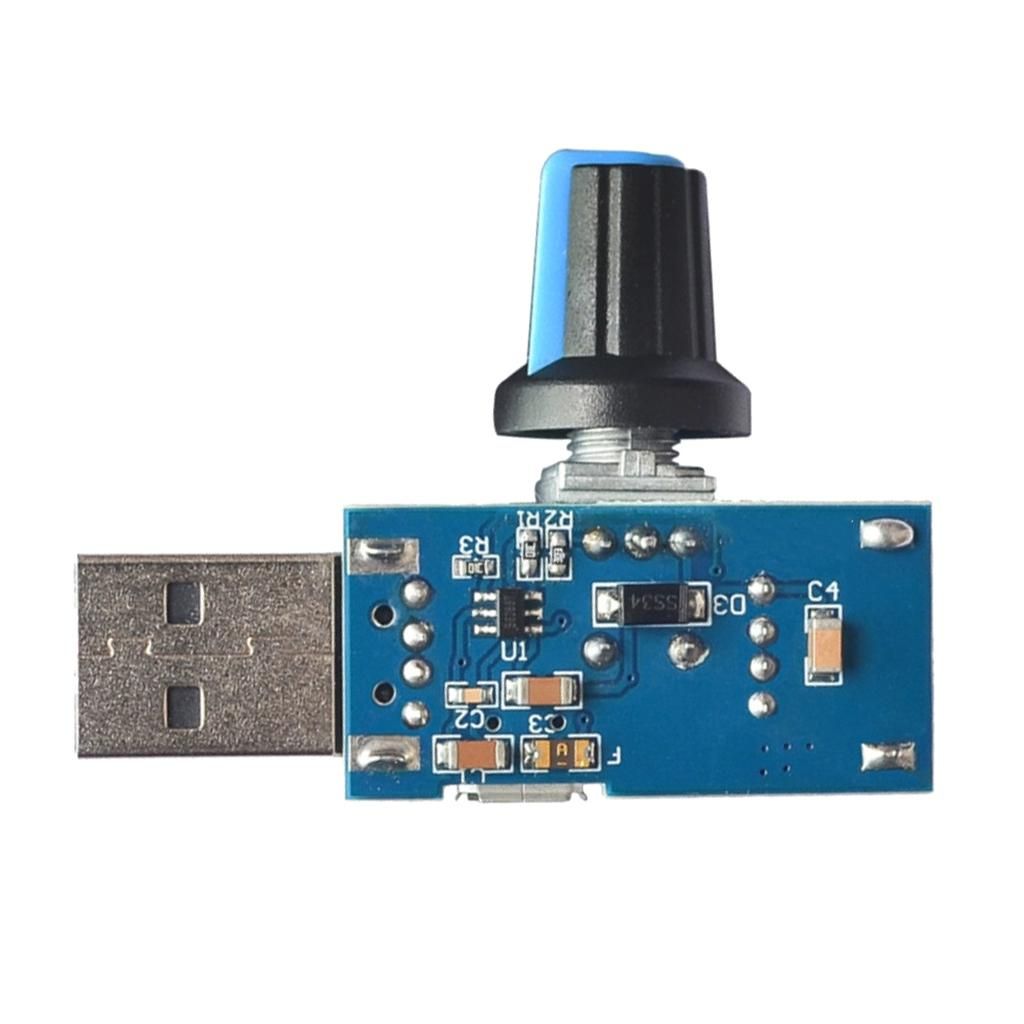 Mini Mute USB Fan Speed Controller Volume Regulator Switch Knob DC4V