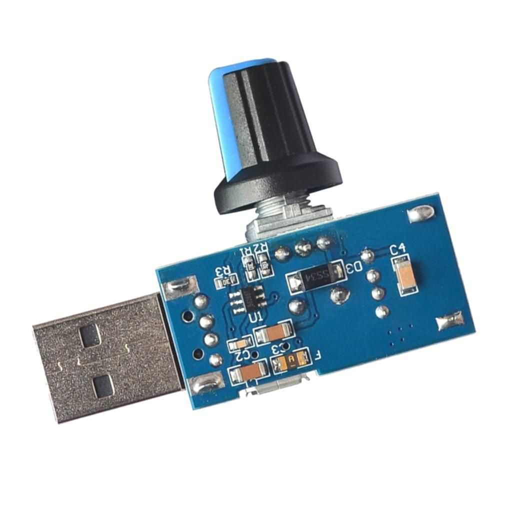 Mini Mute USB Fan Speed Controller Volume Regulator Switch Knob DC4V