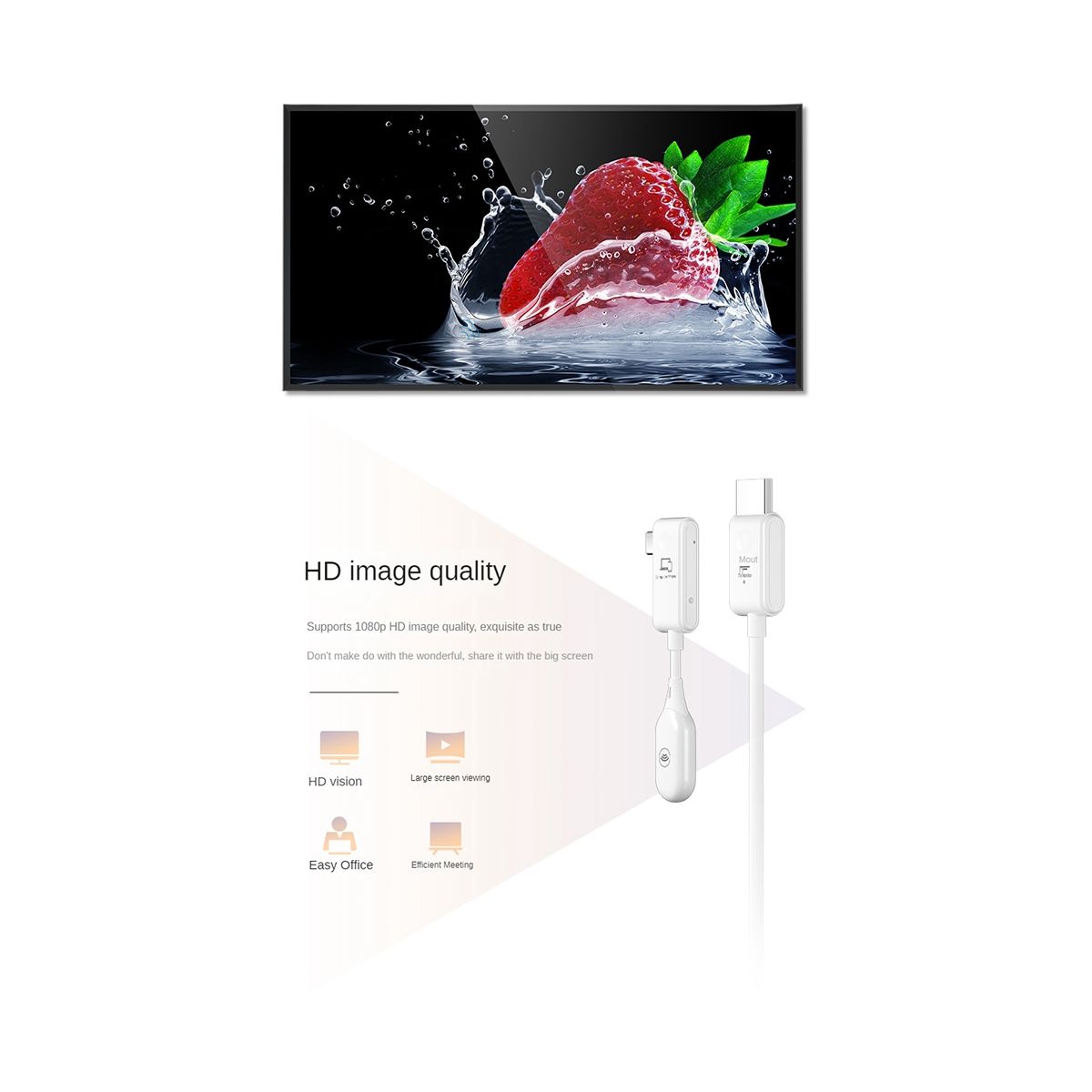 CS7 Video Transmitter Receiver HDMI-Compatible USB Adapter Dongle 1080P Wireless Type-C Extender Projection Cable