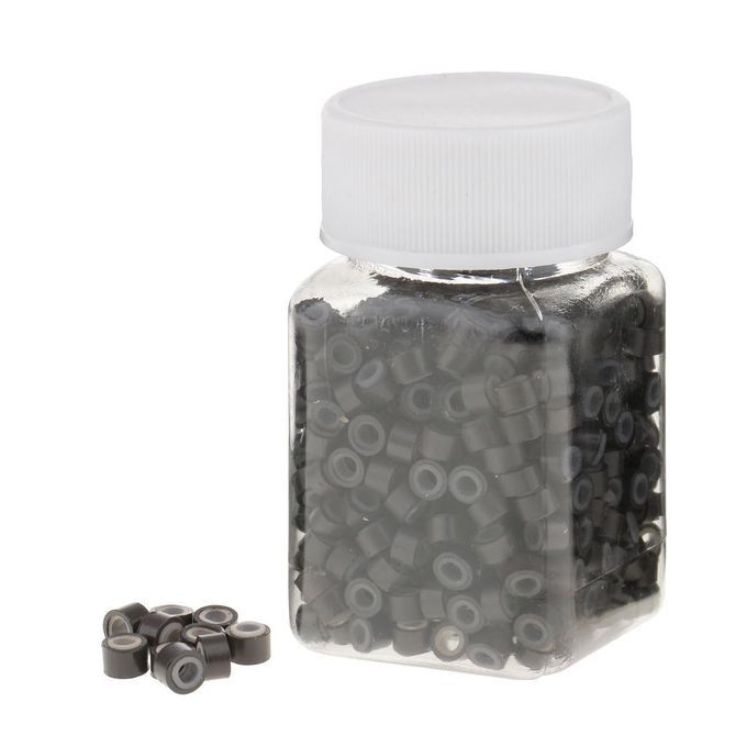 500pcs/Set Silicone Hair Extension Micro Rings Lined Nano Beads Brown