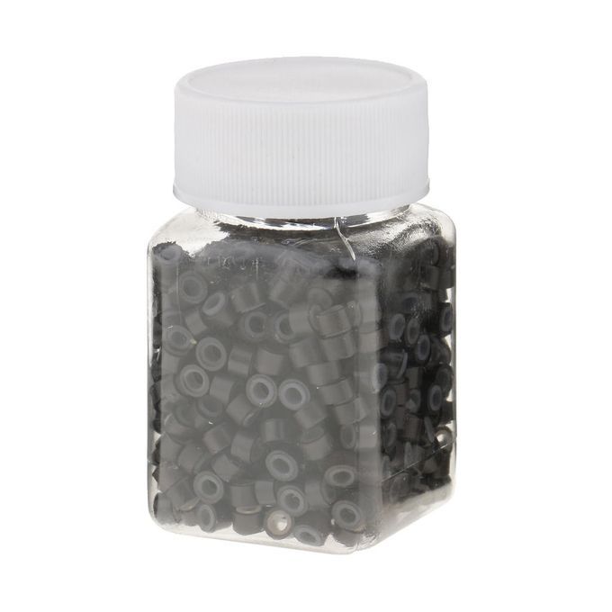 500pcs/Set Silicone Hair Extension Micro Rings Lined Nano Beads Brown