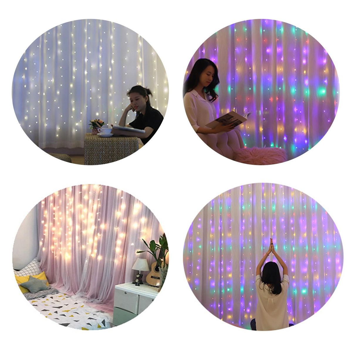 20 X 10FT Curtain String Lights USB 600LEDs Curtain Fairy Lights Christmas Decorative Hanging Lights Copper Wire Waterfall Lights with 8 Lights Modes Remote Control for Wedding Party Home Bedroom
