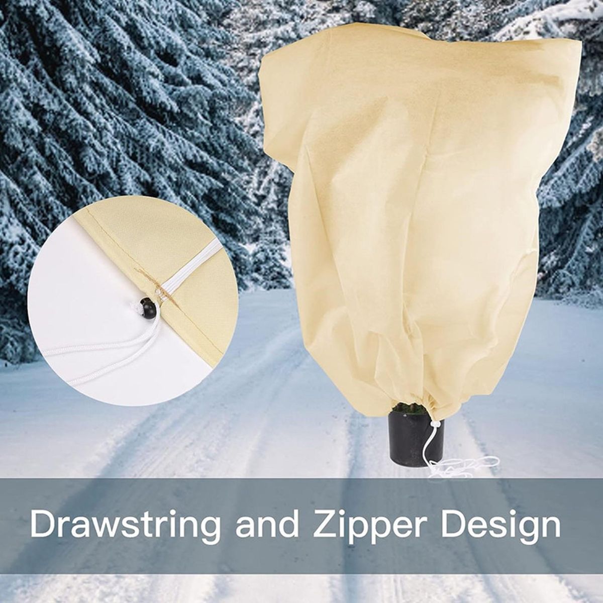 Deterrent for Plants Plantguard Frost Blankets Breathable Non-woven Beige