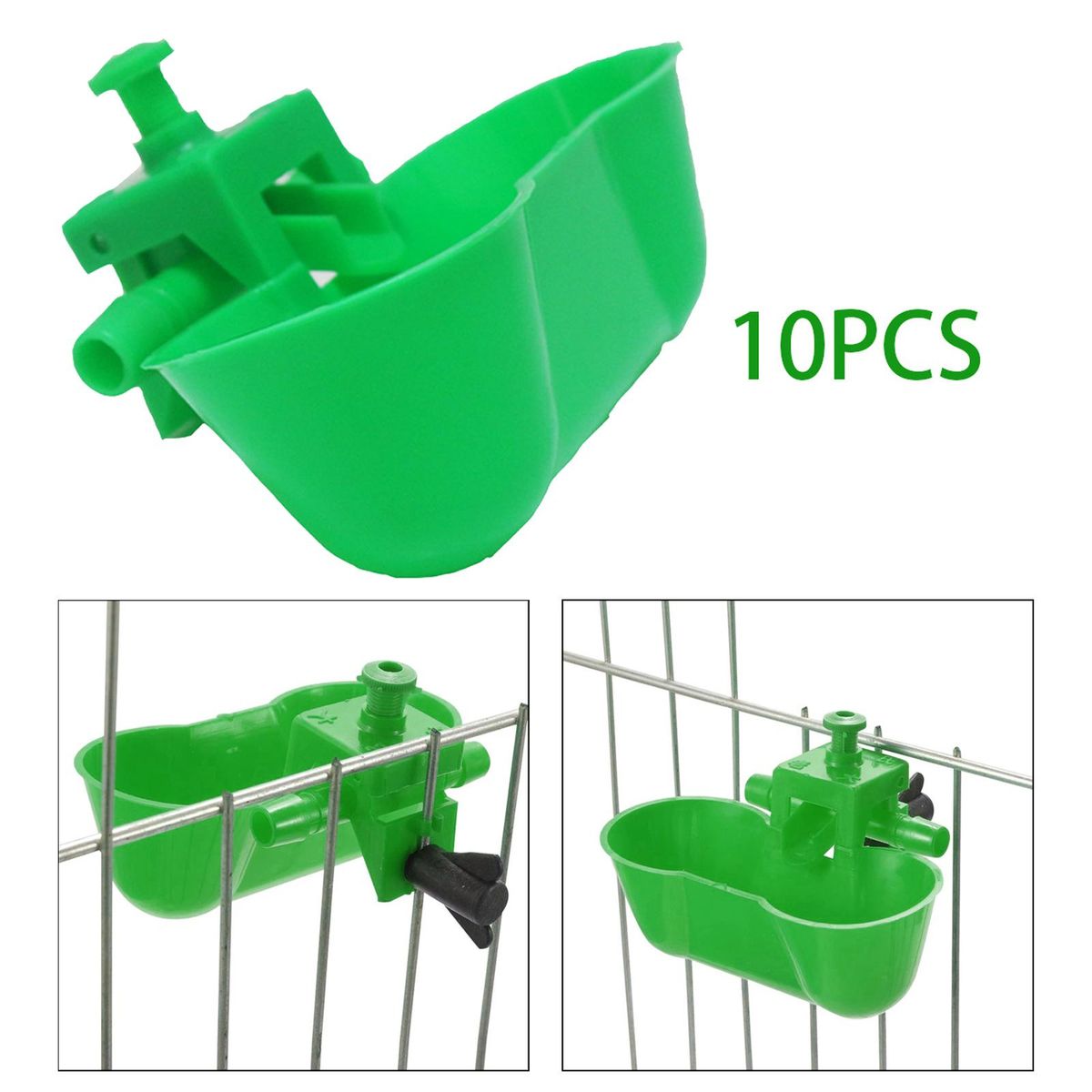 10 Pieces Chicken Drinkers Waterers Cups For  Green
