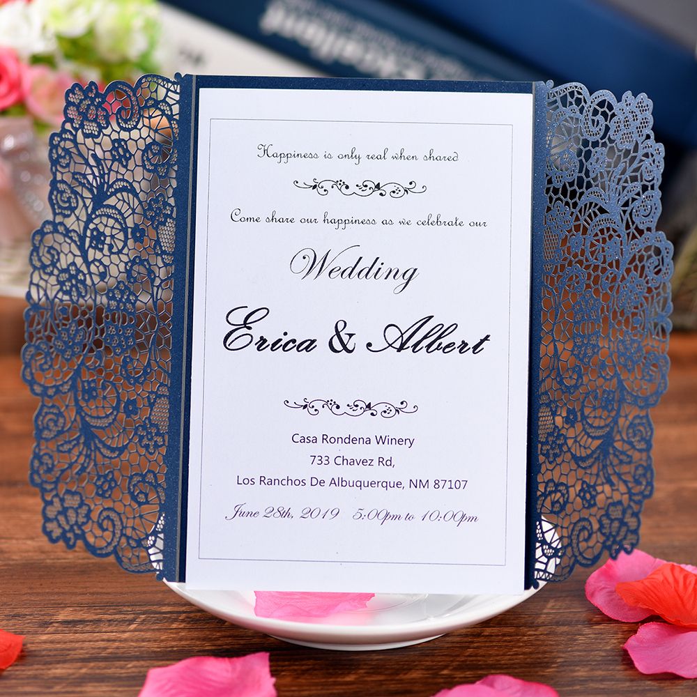 20Pcs Pearl Paper Wedding Invitation Cards Greeting Card