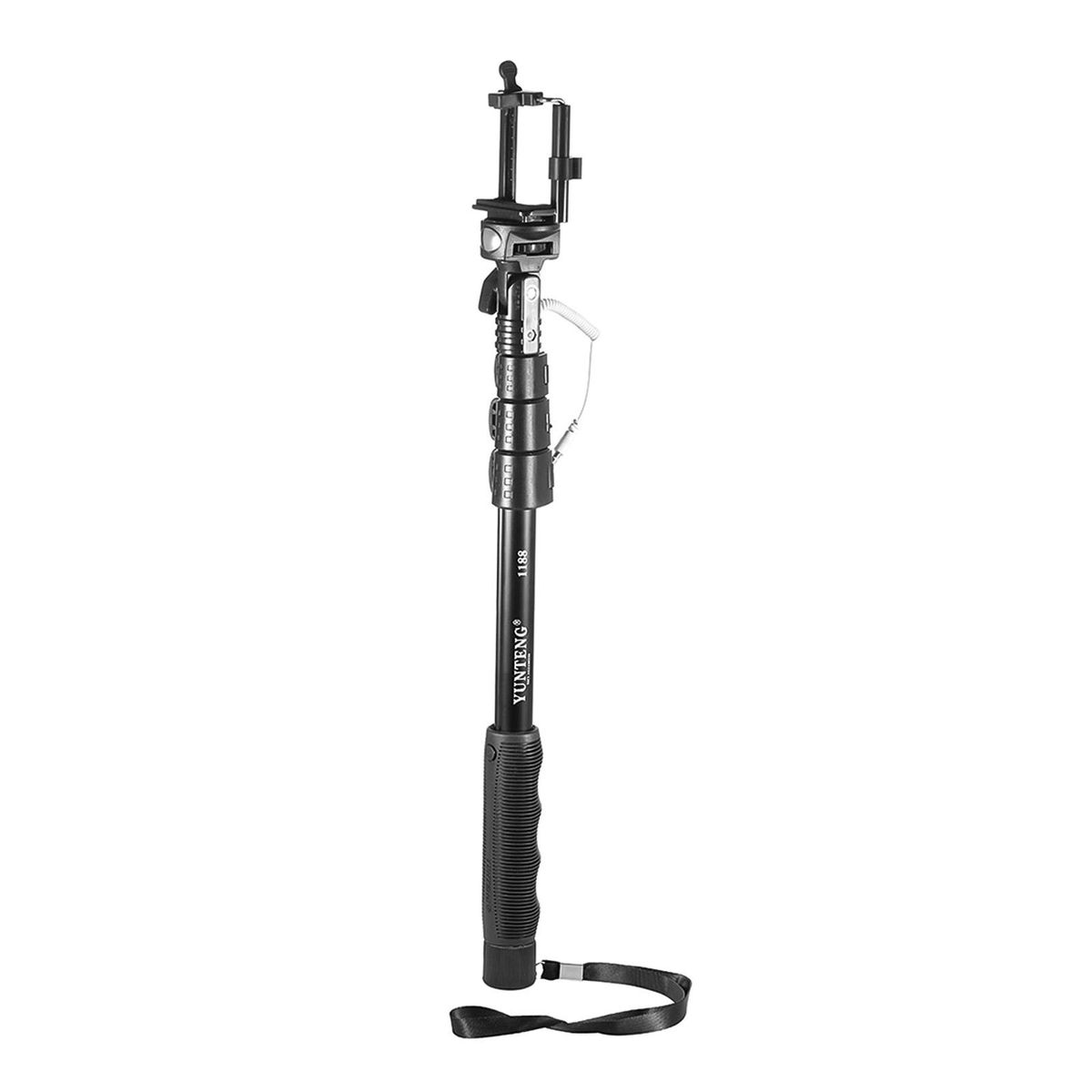 YUNTENG YT-1188 Wired Extendable Selfie Stick Pole Monopod Self-Timer Rod 1/4 Inch Screw 38cm-128cm Adjustable Length with Phone Holder