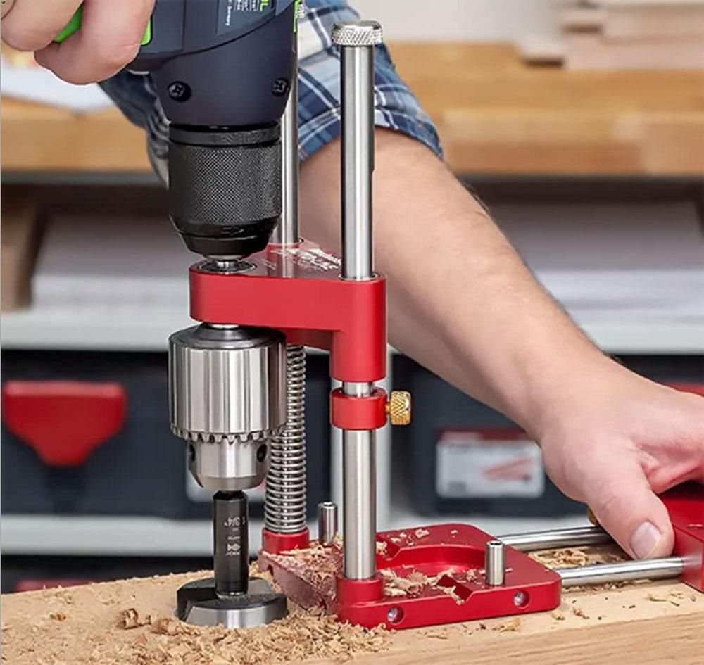 Drill Locator Portable Drilling Template Guide Precise Hole Punch Positioner Steel Woodworking Tool for Carpenter