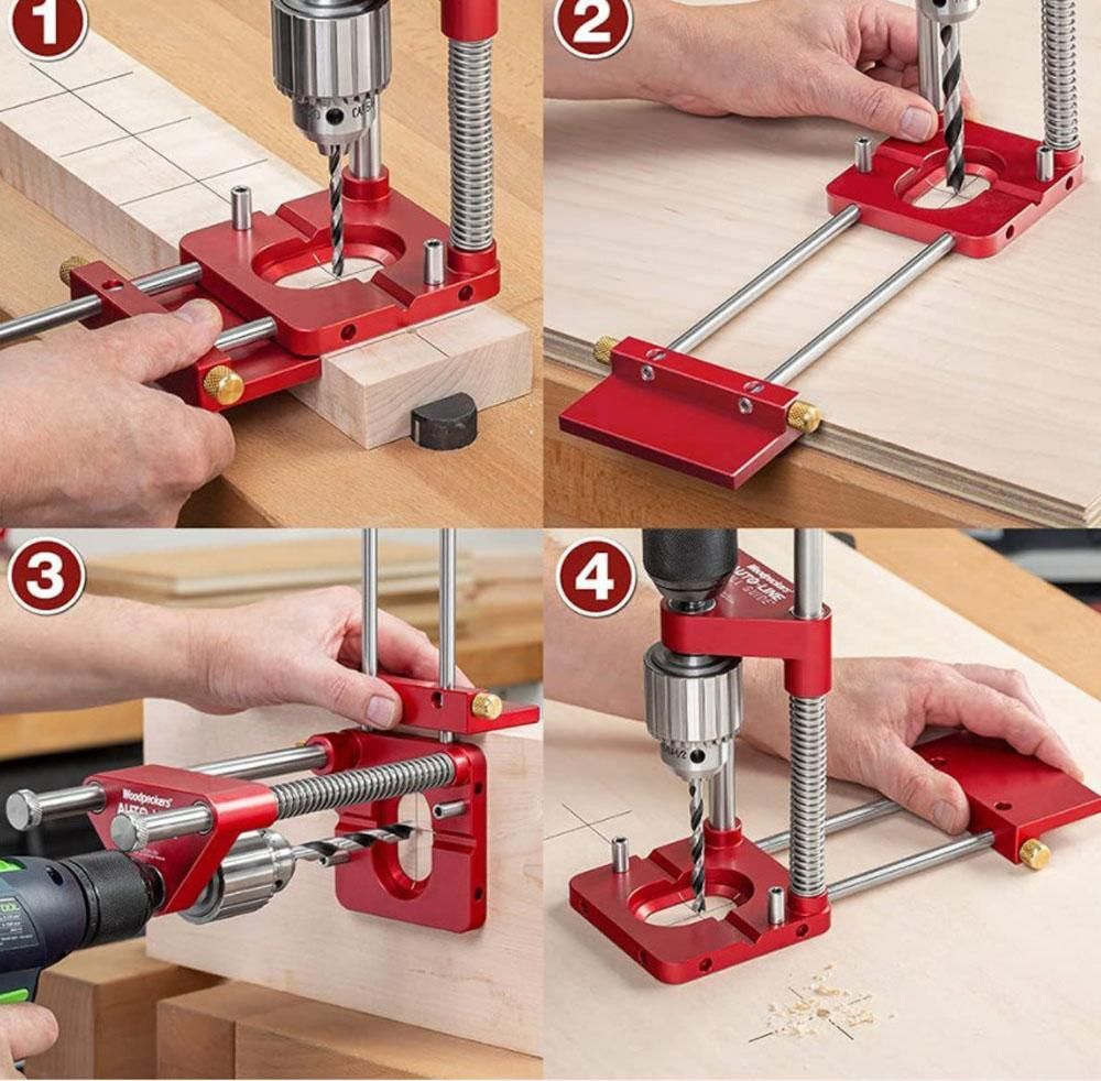 Drill Locator Portable Drilling Template Guide Precise Hole Punch Positioner Steel Woodworking Tool for Carpenter