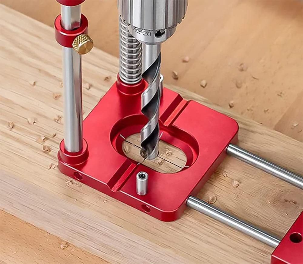 Drill Locator Portable Drilling Template Guide Precise Hole Punch Positioner Steel Woodworking Tool for Carpenter
