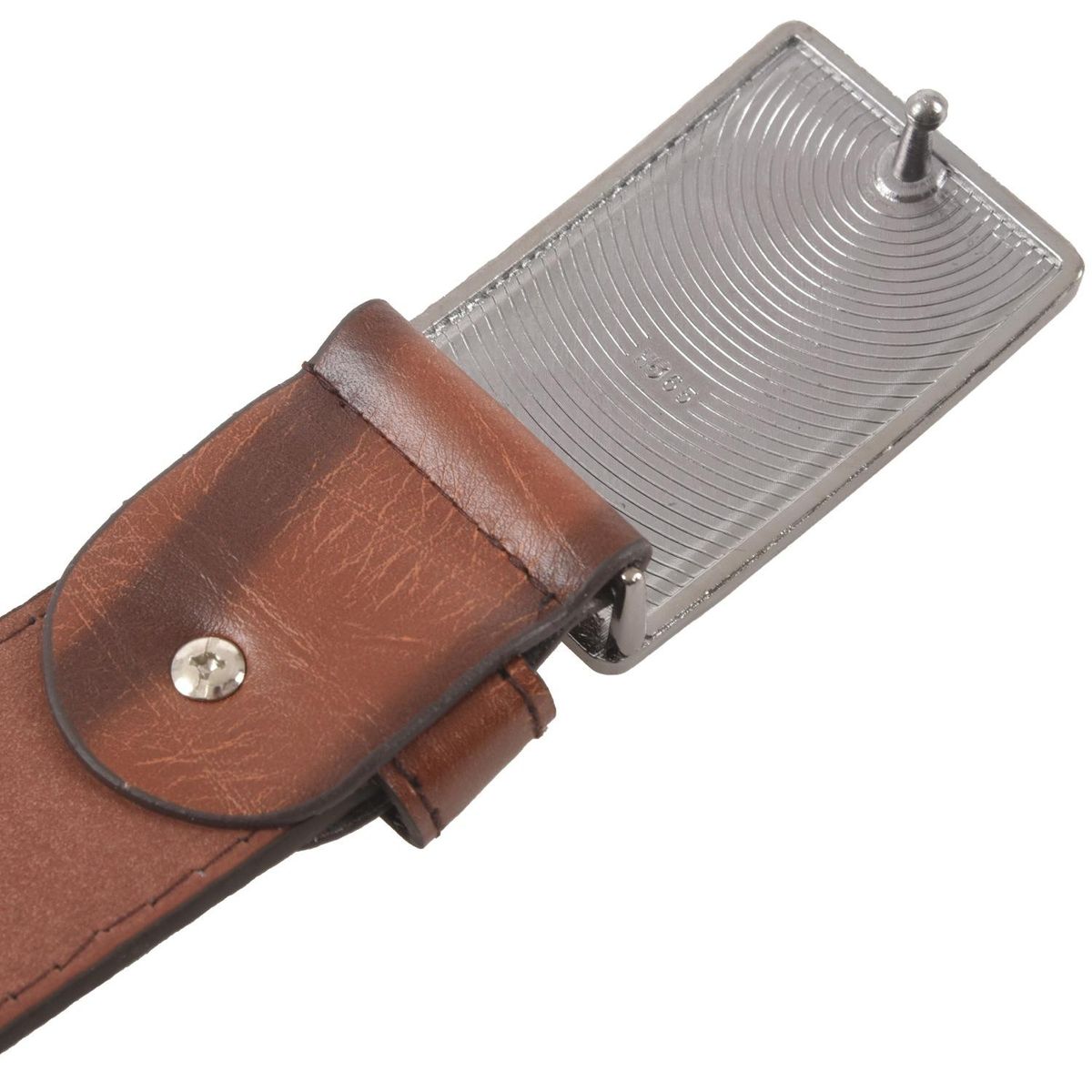 Men's Leather Belt Metal Buckle Automatic Clasp 39-43 inch