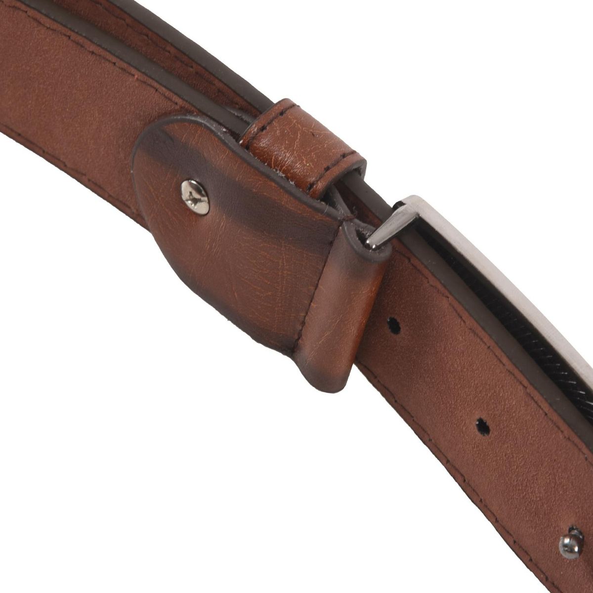 Men's Leather Belt Metal Buckle Automatic Clasp 39-43 inch