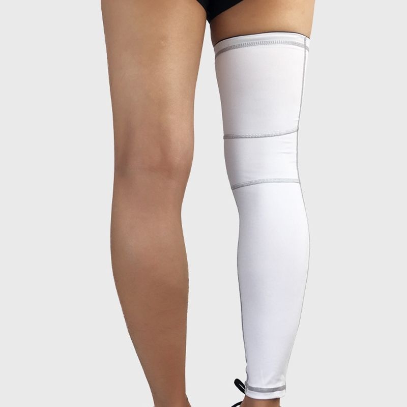 Outdoor Basketball Badminton Sports Knee Pad Riding Running Gear Long Breathable Protection Legs Pantyhose(White Size: XL)