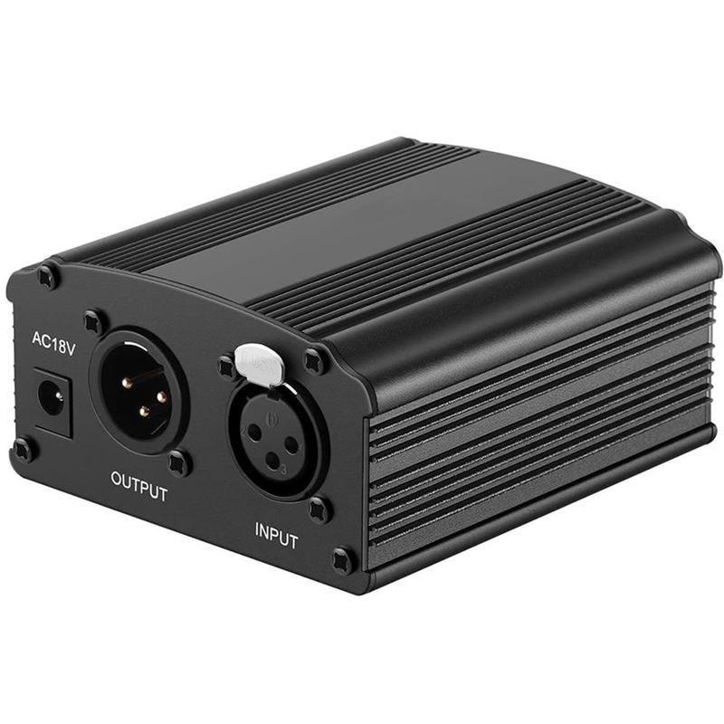 For 48V Phantom Power Bm 800 Microphone Supply with Adapter XLR Audio Cable for Any Music Recording Equipment US Plug