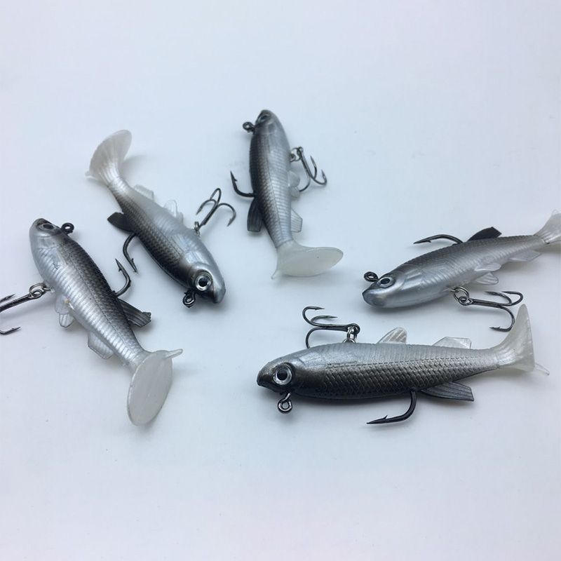 5 Pieces Soft Fishing Lure Wobbler Swim Bait Artificial