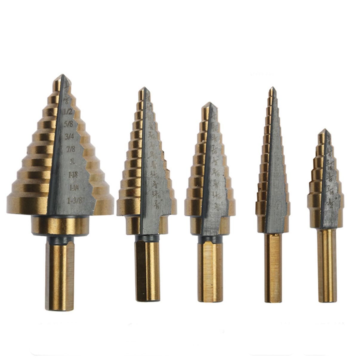 5PCS Step Drill Bit Set Multiple Hole Step Drill High Speed