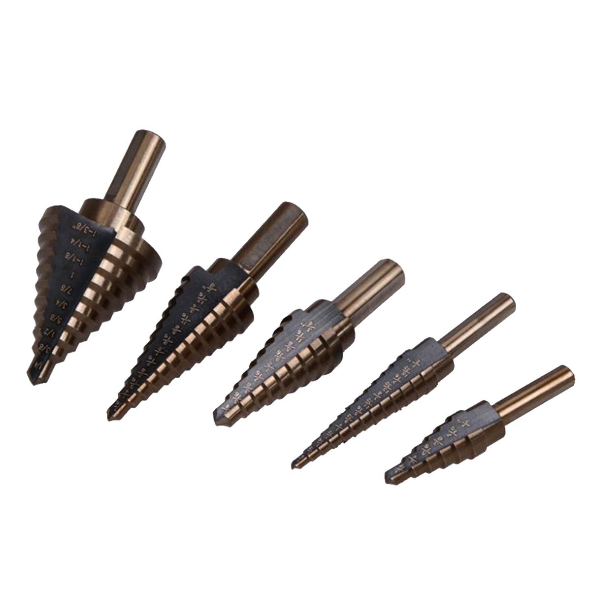 5PCS Step Drill Bit Set Multiple Hole Step Drill High Speed