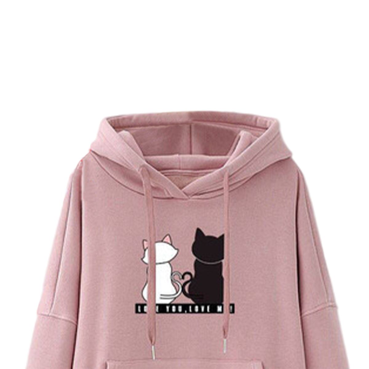 Soft Women Long Sleeve Hoodie Cat Printed Hooded Tops Hypnotizing S