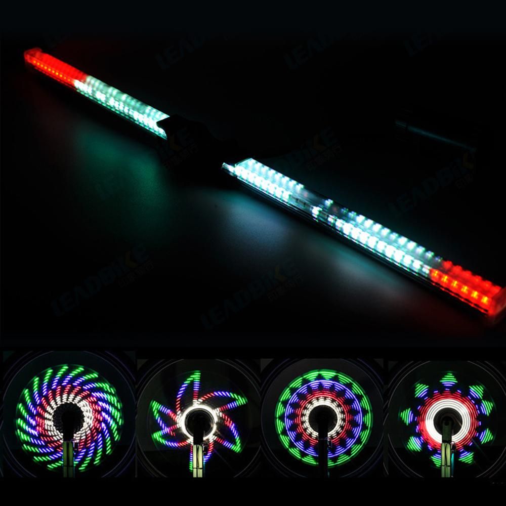 64 LEDs Bicycle Wheel Lights High Resolution Bike Spoke Wheel Light Programmable Motor RGB Display Rechargeable Bicycle Wheel Hub Lamp