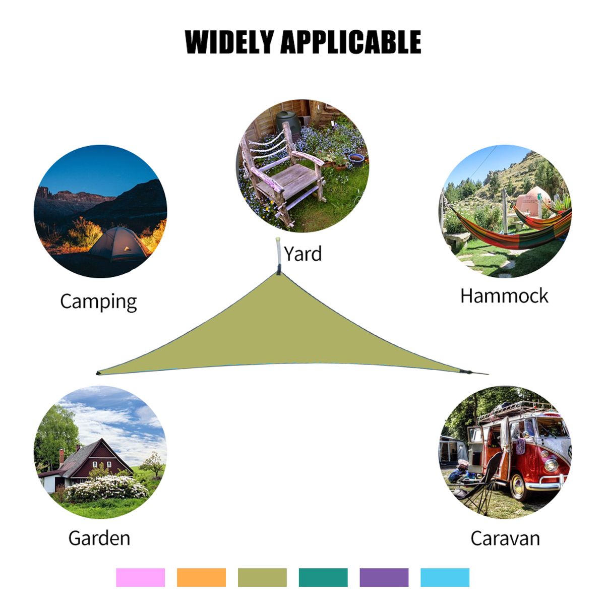 10ft Rain Fly UV Resistant Sun Shade Sail Canopy Waterproof