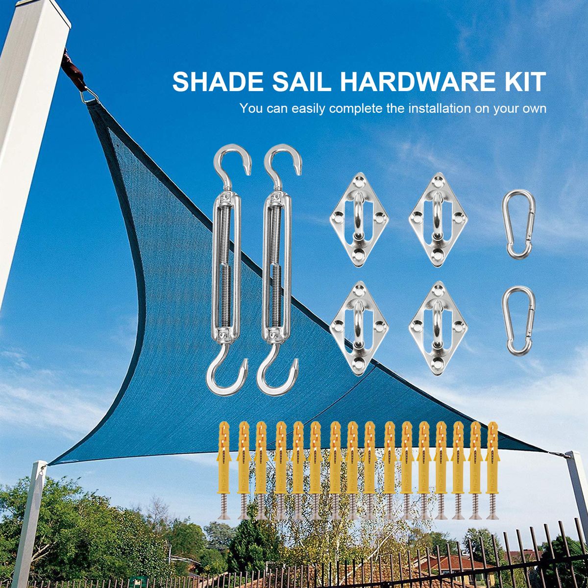 Shade Sail Hardware Kit For Rectangle Sun Shade Sails