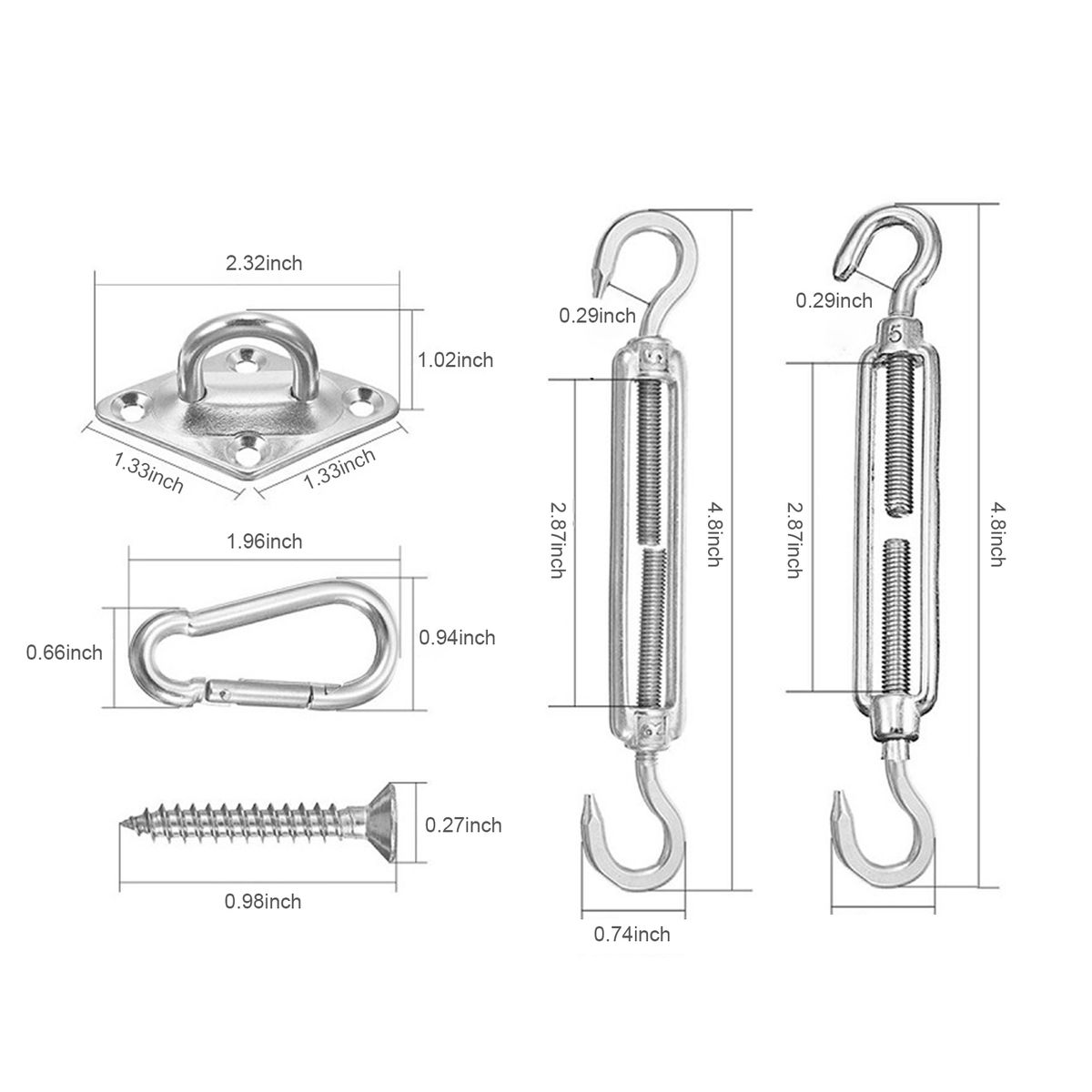 Shade Sail Hardware Kit For Rectangle Sun Shade Sails