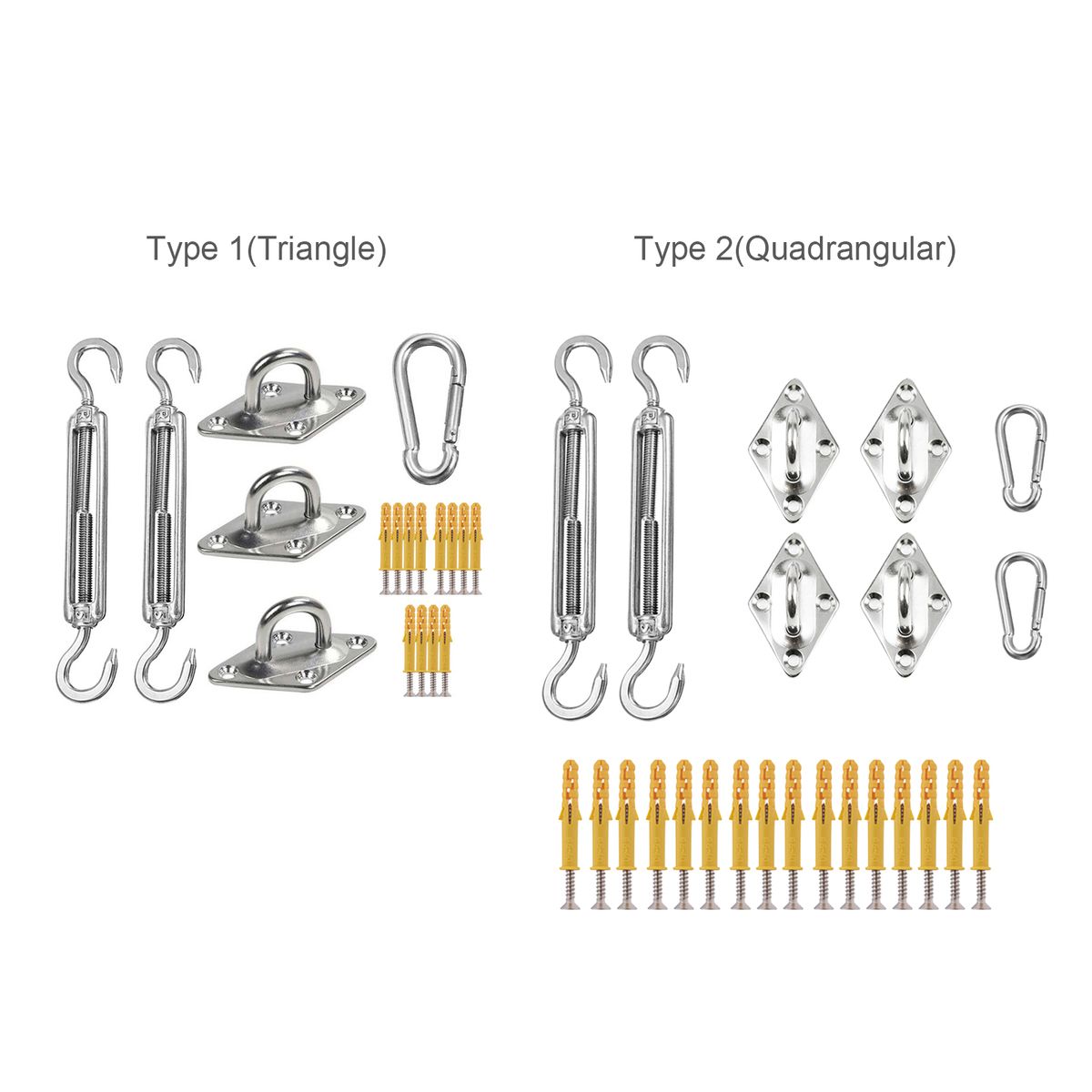 Shade Sail Hardware Kit For Rectangle Sun Shade Sails