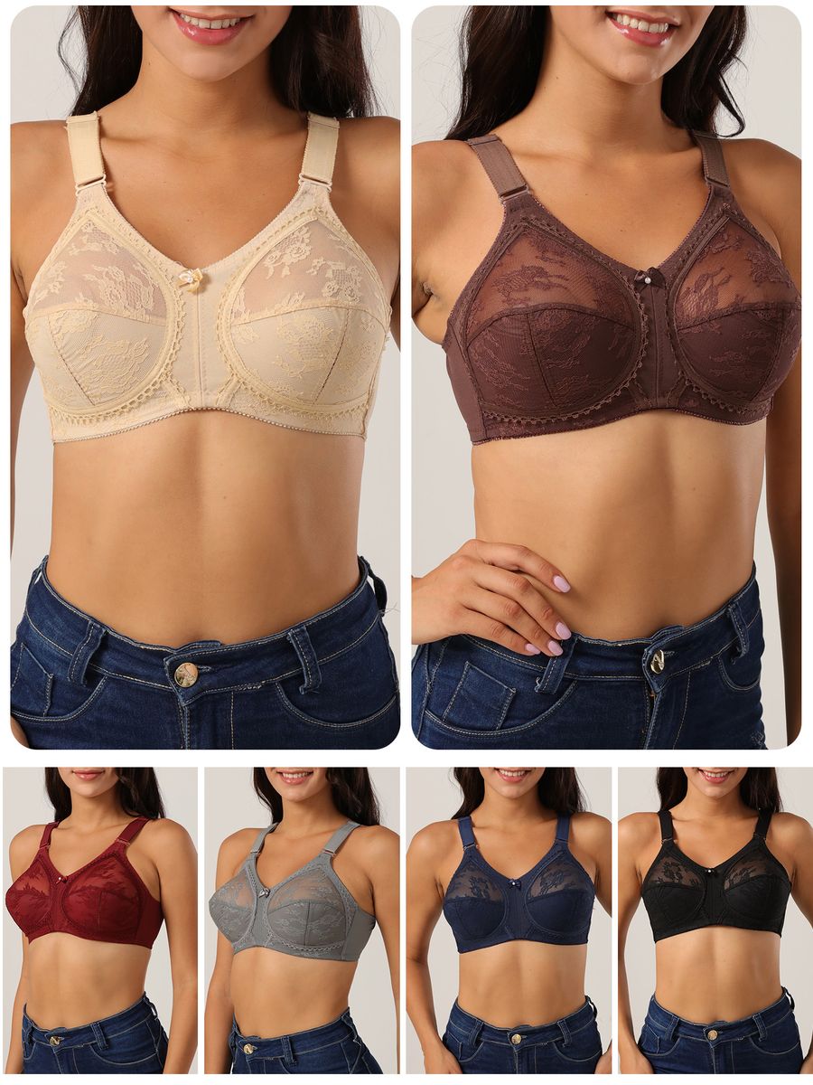 Women Plus Size Bra Full Coverage Wirefree Comfort Lace