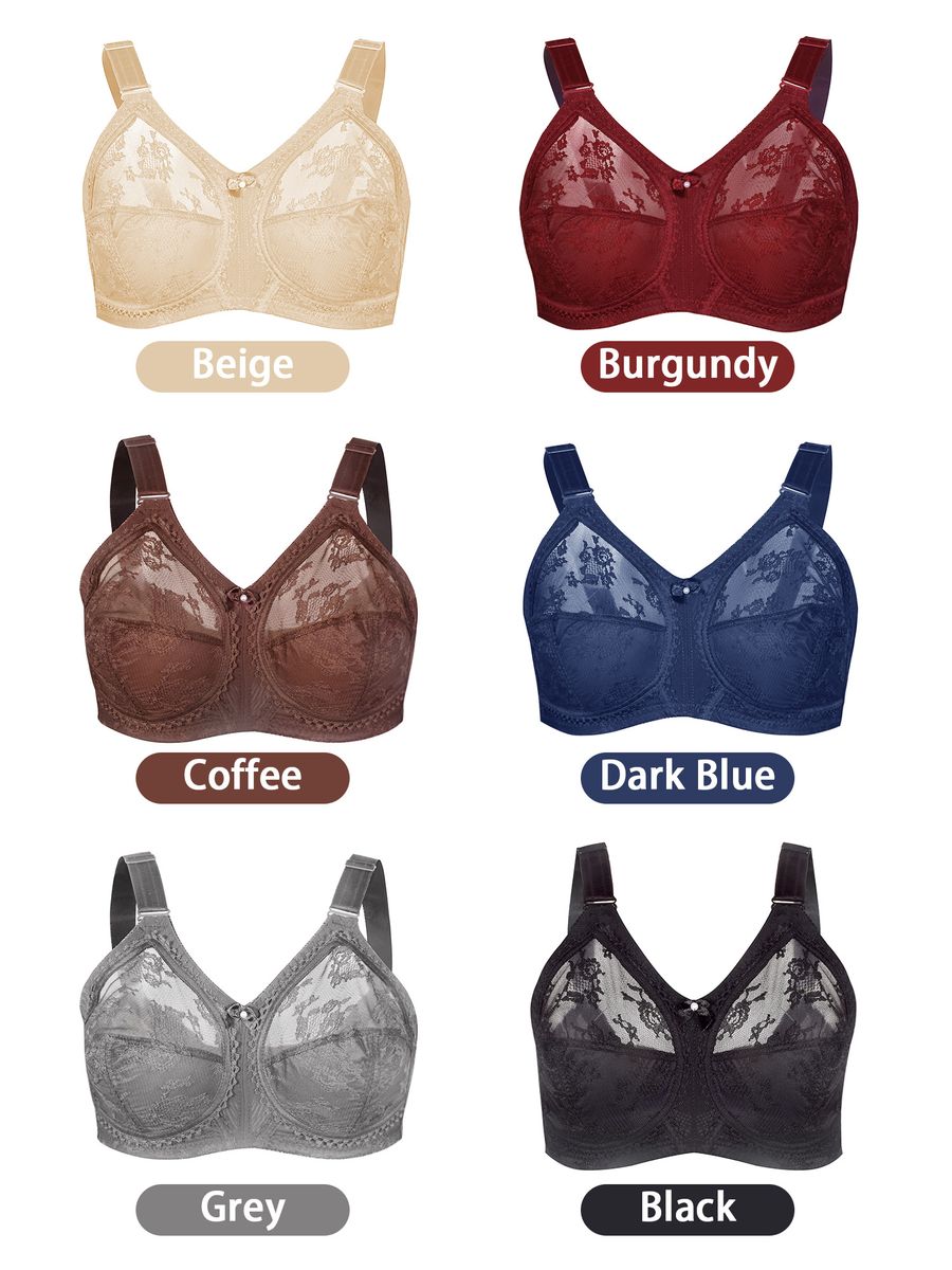 Women Plus Size Bra Full Coverage Wirefree Comfort Lace