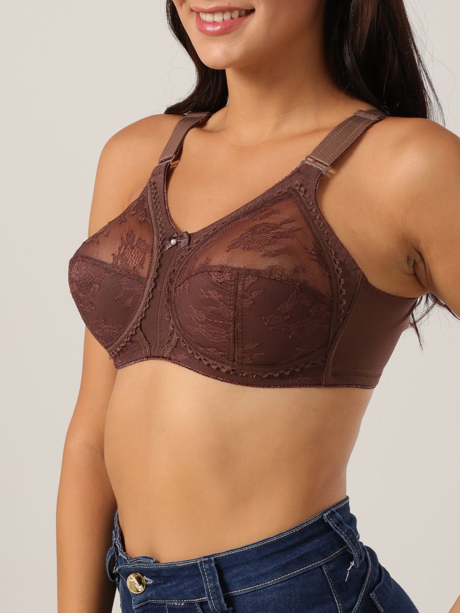 Women Plus Size Bra Full Coverage Wirefree Comfort Lace