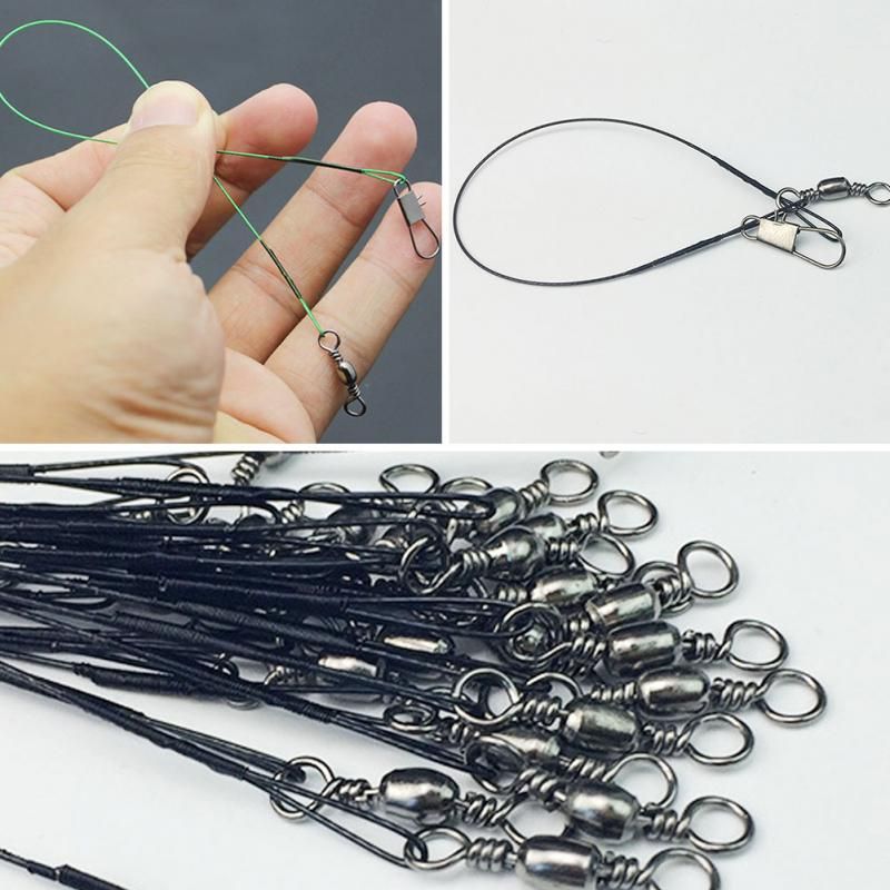 Line Leash Lure Line Trace Wire Leader Swivel Snap