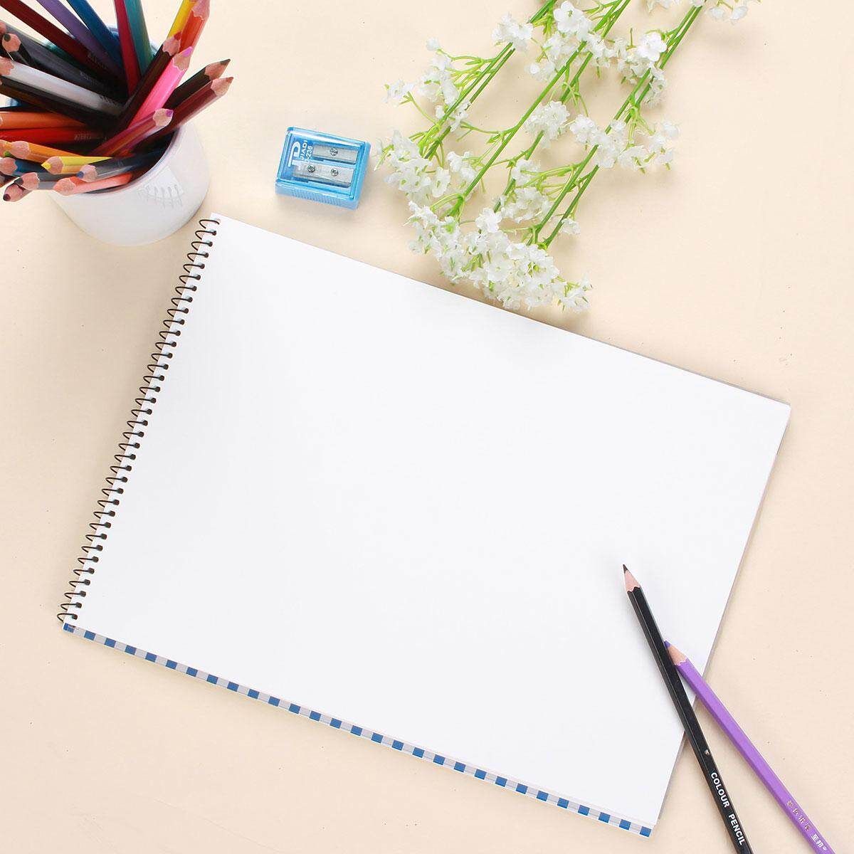 A4 Spiral Coil Bound Art Sketch Book Artist Drawing Pad White Paper 30 Sheets