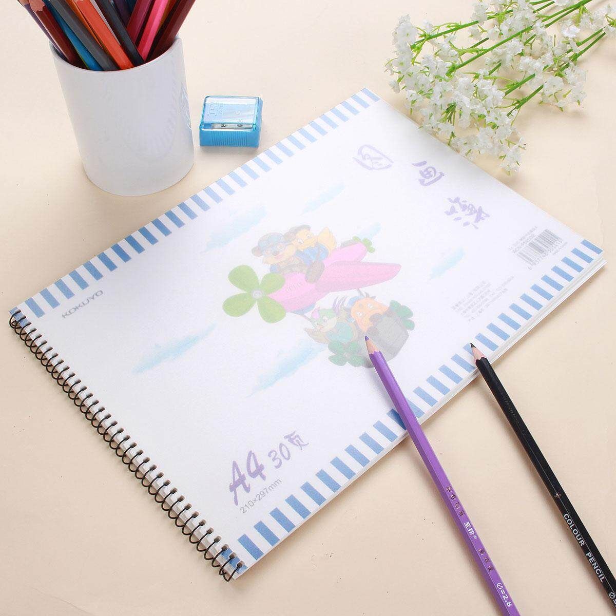 A4 Spiral Coil Bound Art Sketch Book Artist Drawing Pad White Paper 30 Sheets