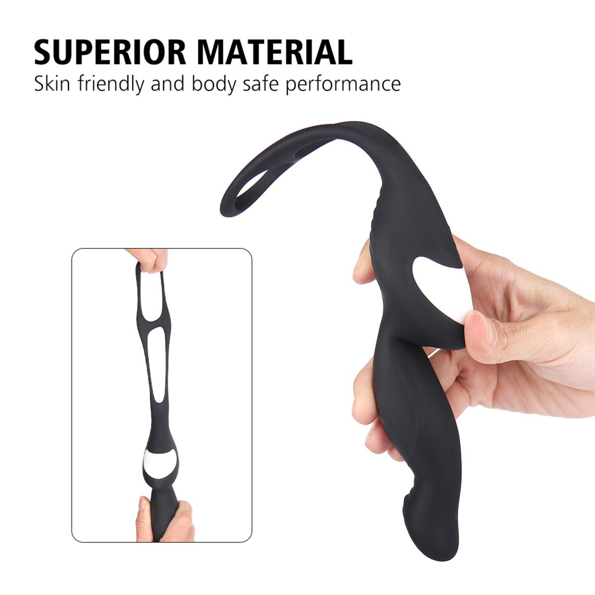 Black Vibrator 9 Vibration Modes Prostate Massage Phallus