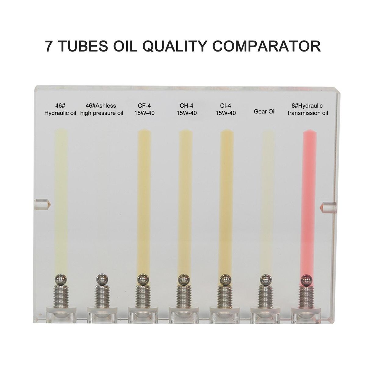 7 Tubes Automobile Oil Quality Comparator Transmission Oil Viscosity Tester Comparator Transparent Glass Tester Demonstration Stand