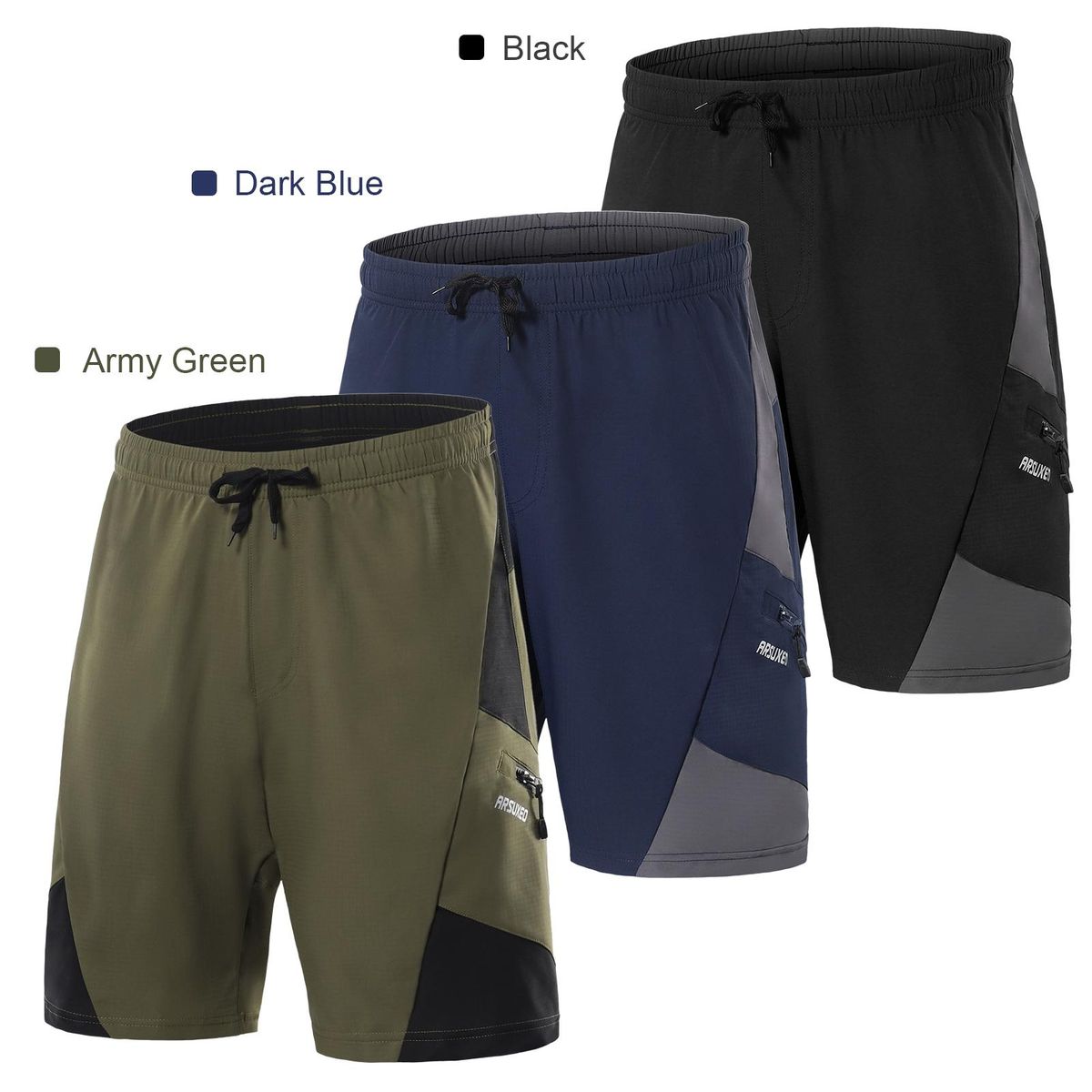 2 In 1 Padded Bike Shorts with Pockets Men Breathable Exercise Shorts for Training Biking Cycling