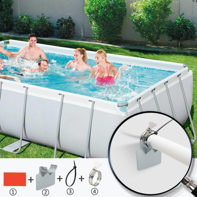 Swimming Pool Pipe Holders Support Bracket Accessory Gray Reinforced