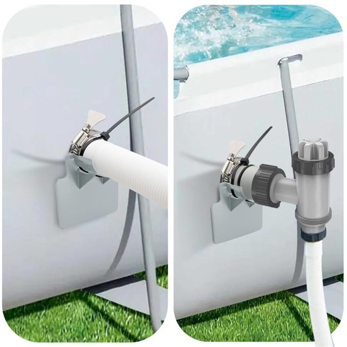 Swimming Pool Pipe Holders Support Bracket Accessory Gray Reinforced