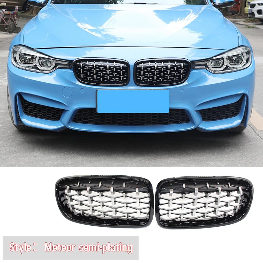 Vislone Front Kidney Grille New Meteor Semi-plated Black Replacement For BMW F30 328i 335i 2012-2016