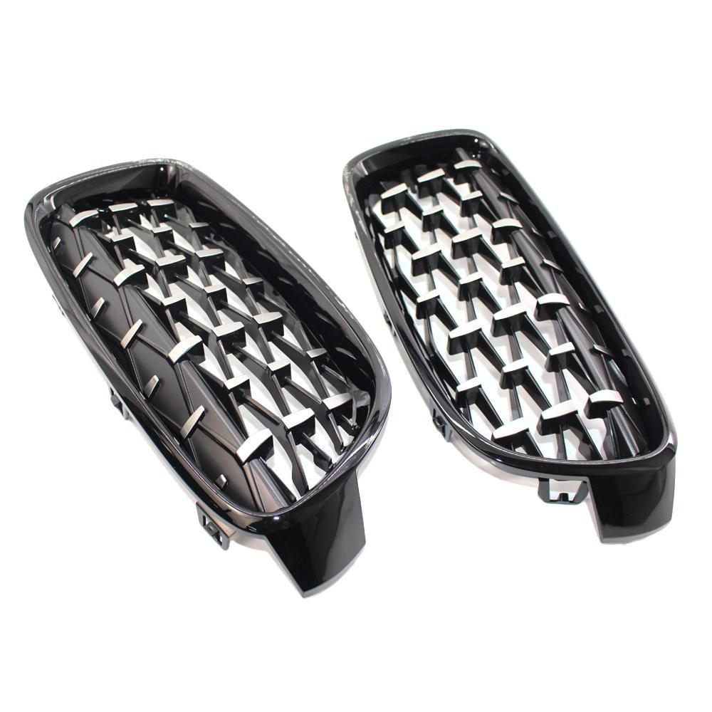 Vislone Front Kidney Grille New Meteor Semi-plated Black Replacement For BMW F30 328i 335i 2012-2016